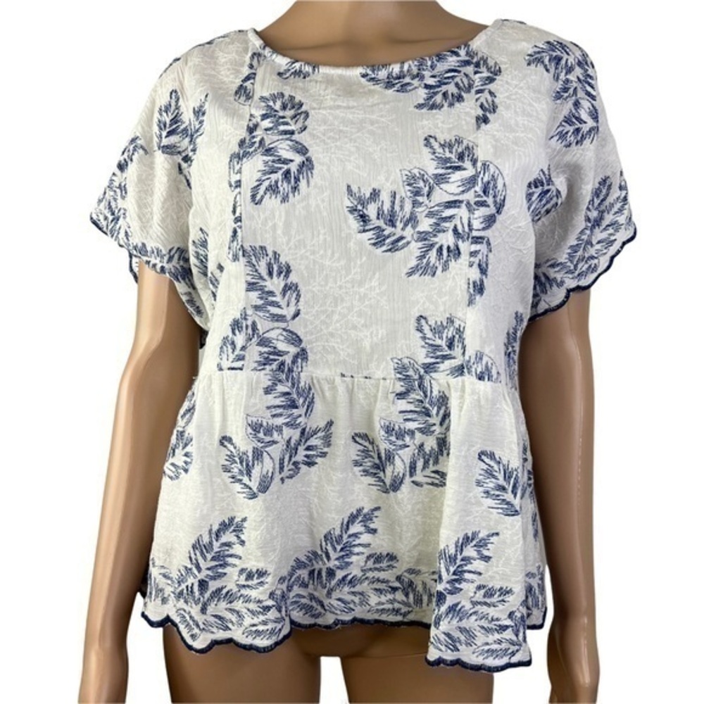 Anthropologie Maeve Women Top blouse Floral white Sz S